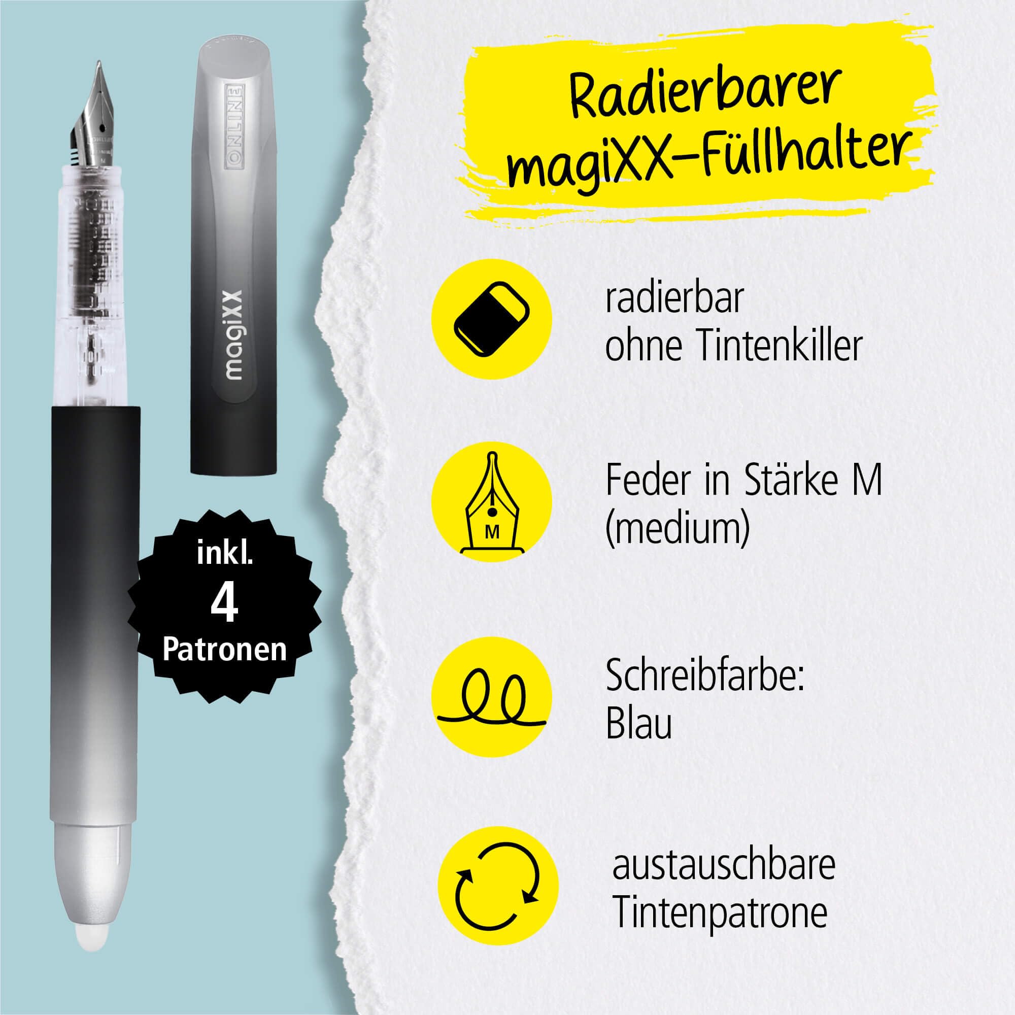 online-magixx-dark-shadow-f-llhalter-radierbar-blau-inkl-4-patronen image 2