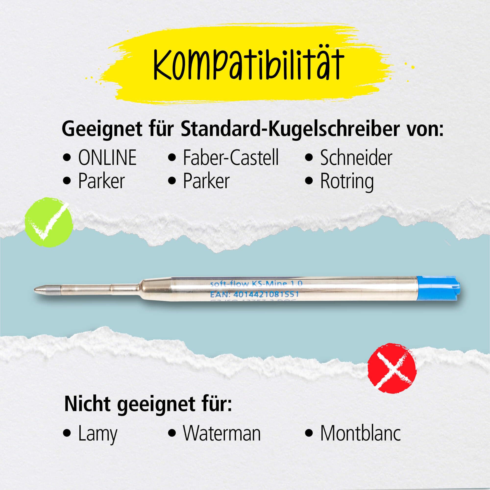 online-soft-flow-kugelschreiber-ersatzmine-m-blau-dokumentenecht image 5
