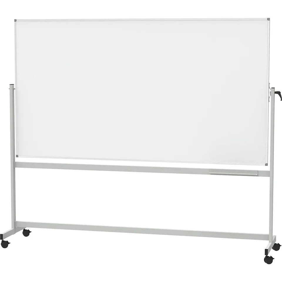 maul-maulstandard-whiteboard-mobil-silber-120x220-cm-drehbar-beidseitig image 1