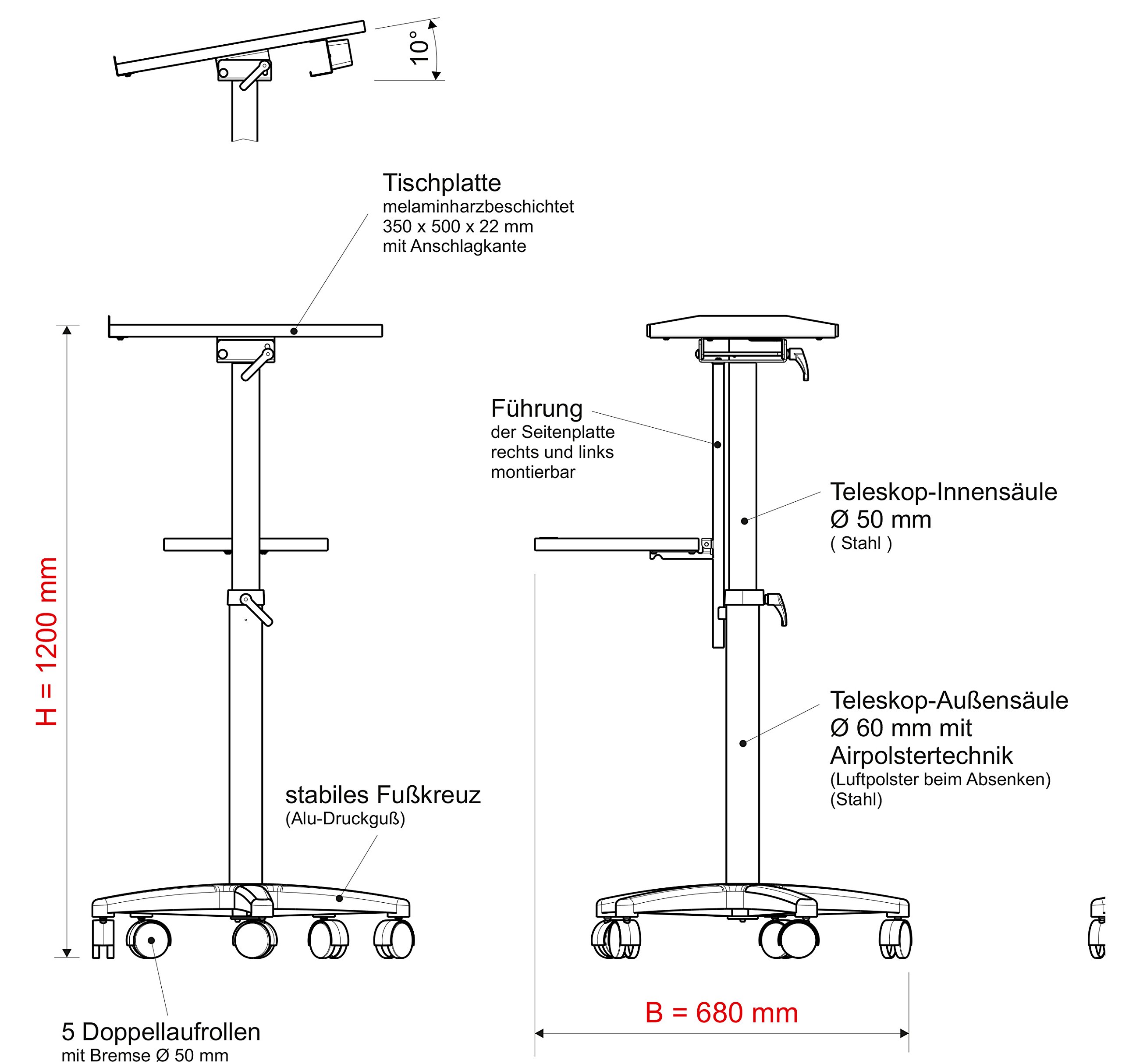 maul-maulpro-beamertisch-h-henverstellbar-grau image 3