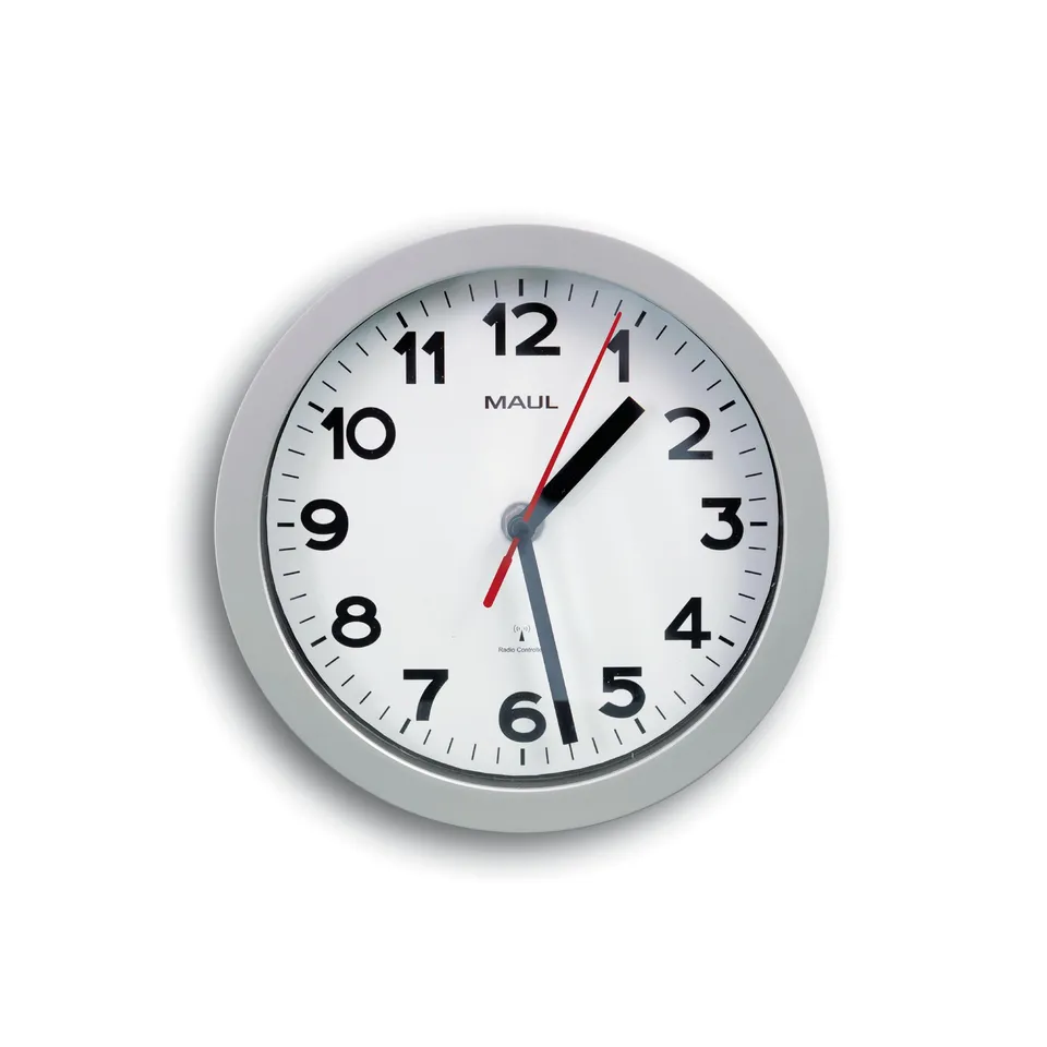 maul-maulstep-funk-wanduhr-20-cm-silber-wei image 1