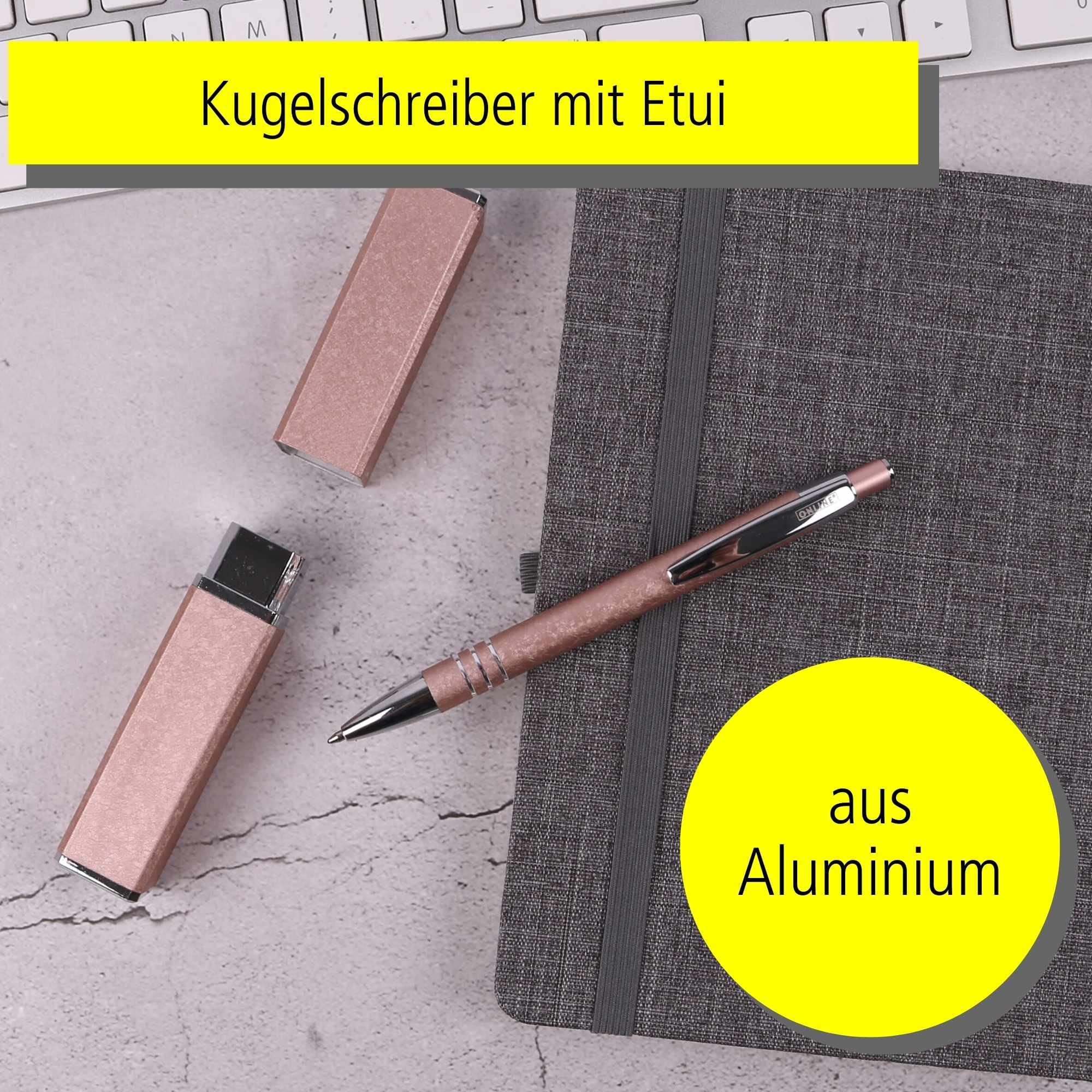 online-highway-graphite-metall-kugelschreiber-ros-gold-schwarz-mit-etui image 2