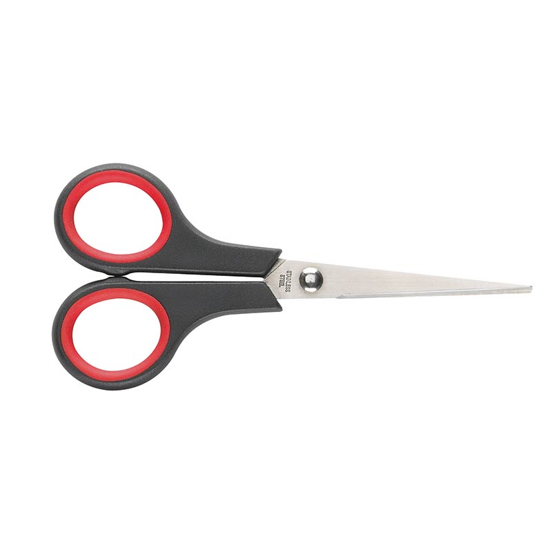 ecobra-universal-schere-spitz-14-cm-runder-griff-schwarz-rot image 1