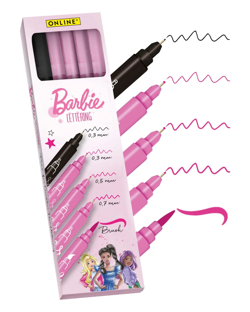 online-barbie-handlettering-set-5-teilig-calli-brush image 1