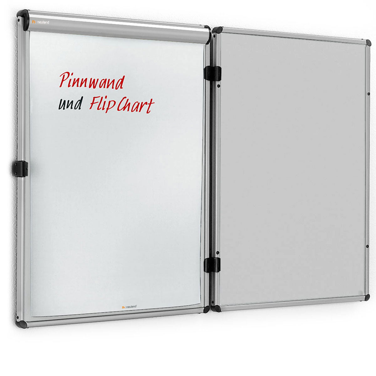 neuland-eurotwin-wandpinnwand-links-aufklappbar-mit-flipchart image 3
