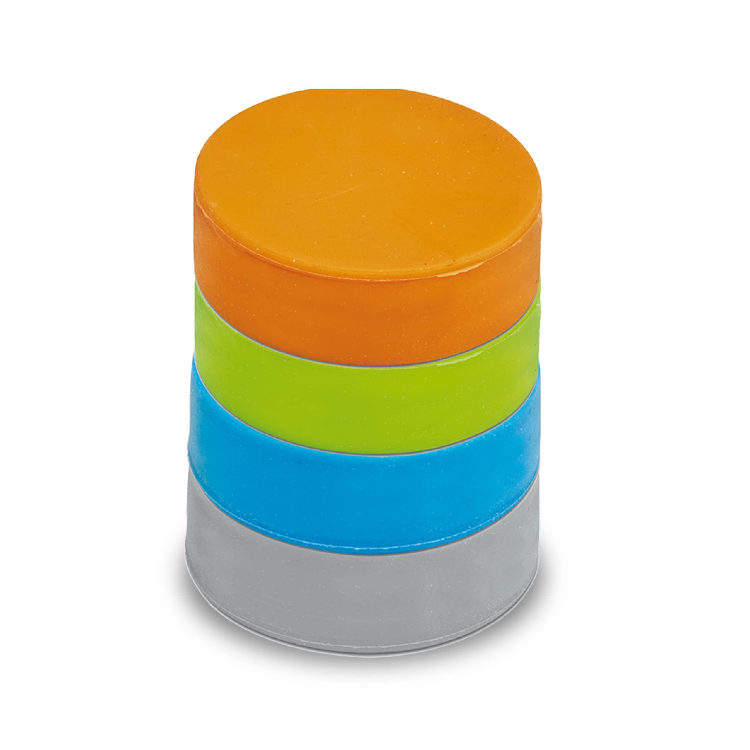 maul-silikonmagnete-rund-4er-set-grau-orange-hellgr-n-hellblau image 1