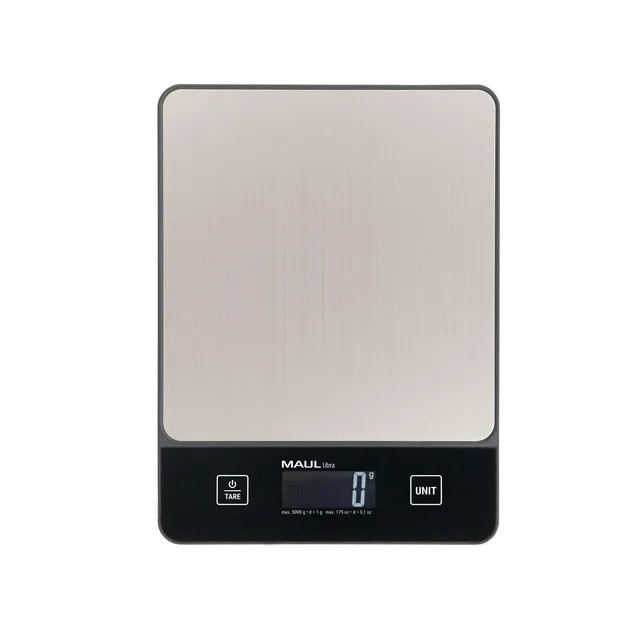 maul-maullibra-digitale-briefwaage-5-kg-schwarz-silber-kompakt image 1