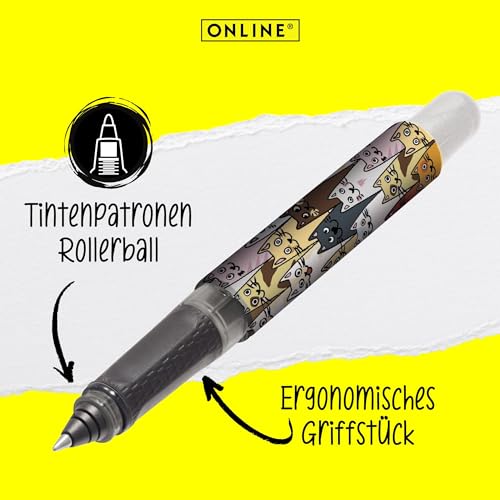 online-college-tintenroller-fluffy-cats-katzen-design-0-7-mm-mit-kombipatrone image 8