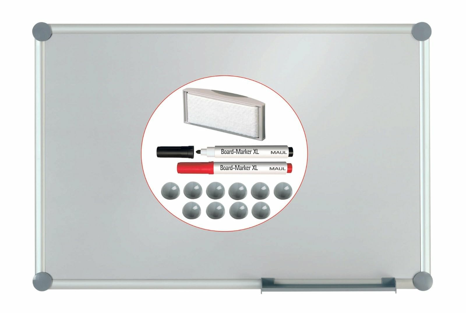 maul-maulpro-whiteboard-90-x-120-cm-silber-alurahmen-komplettset image 1