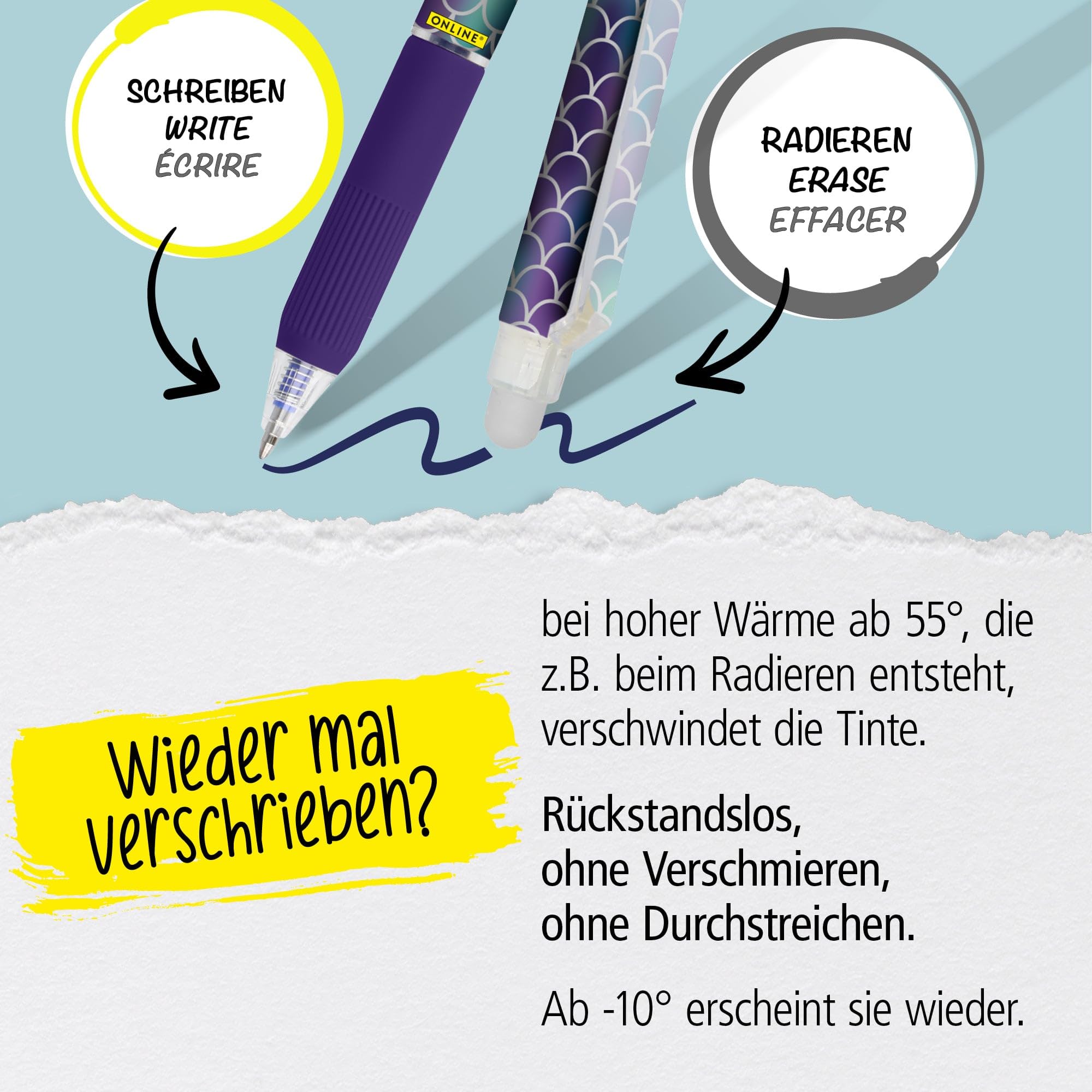 online-magixx-radierbare-ersatzminen-gr-n-0-7-mm-3er-f-r-gel-tintenroller image 5