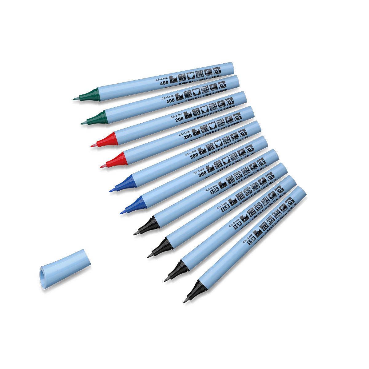 neuland-fineone-flex-fineliner-faserspitze-0-5-3-mm-10er-farb-set image 2