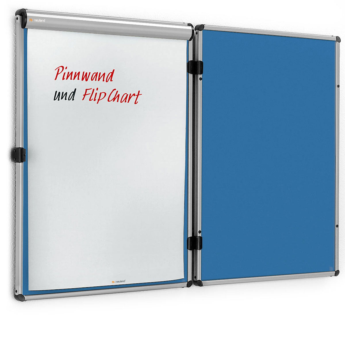 neuland-eurotwin-wandpinnwand-links-aufklappbar-mit-flipchart image 8