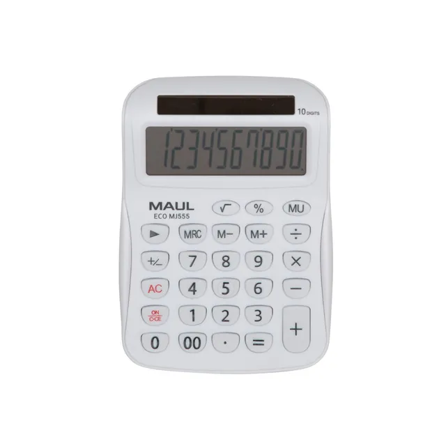 maul-tischrechner-eco-mj-555-wei-solar-10-stellig-kompakt image 1