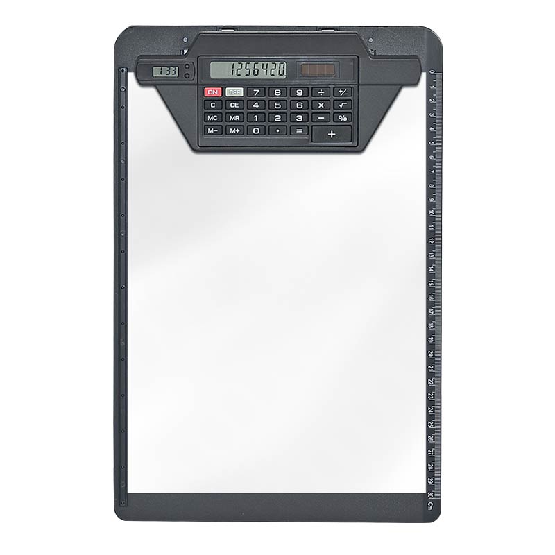 ecobra-schreibplatte-a4-mit-8-digit-solar-rechner-schwarz image 1