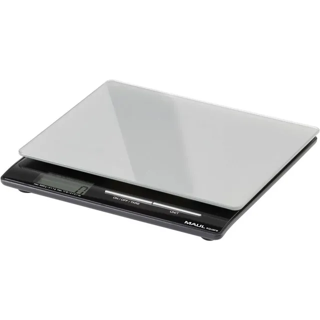 maul-maulsquare-digitale-briefwaage-5-kg-silber-mit-glasfl-che image 1