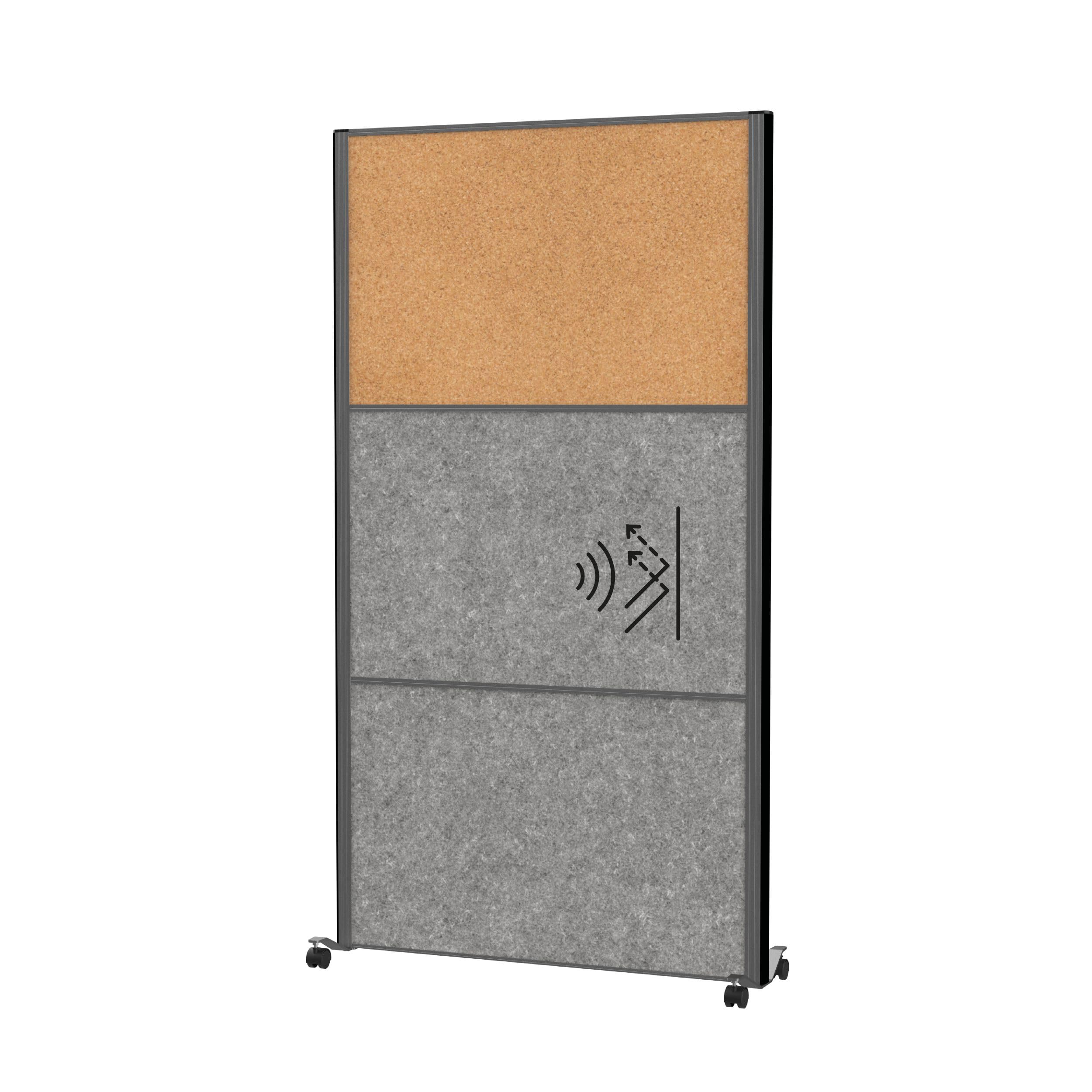 maul-maulconnecto-mobile-stellwand-silber-mit-whiteboard-kork-akustik image 5