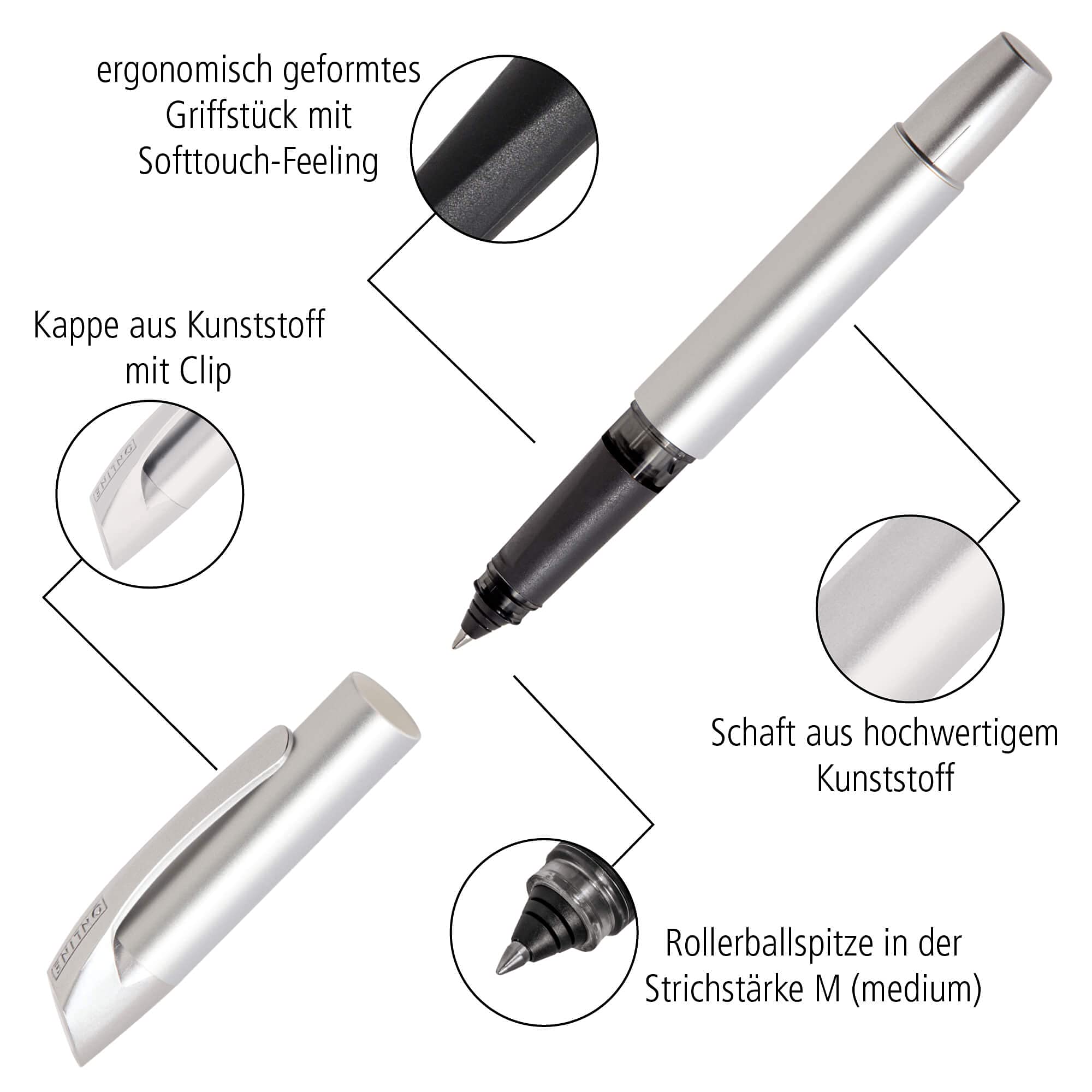 online-campus-schreibset-3-teilig-t-rkis-f-ller-rollerball-kalligraphie image 3