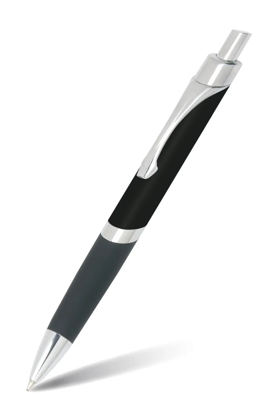 online-druck-kugelschreiber-sporty-schwarz-aluminium-dokumentenecht-blau image 1