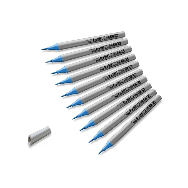 neuland-fineone-art-fineliner-pinselspitze-0-5-5-mm-10er-uni-set image 1