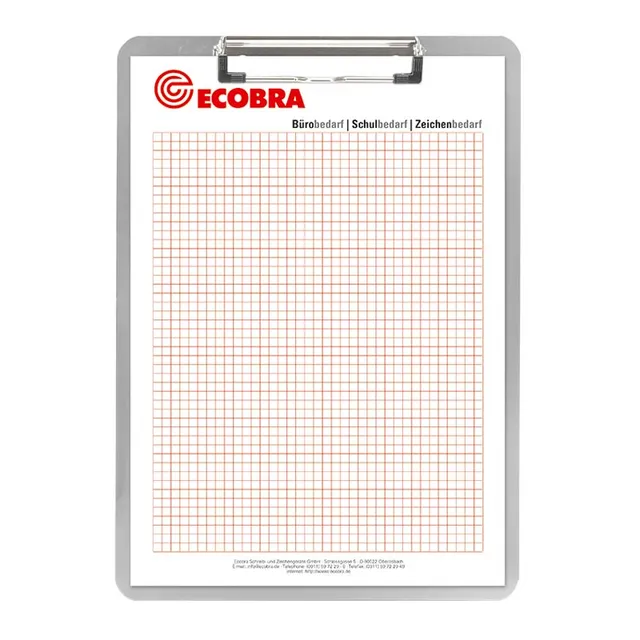 ecobra-schreibplatte-aluminium-a4-a5-mit-klemmschiene image 1