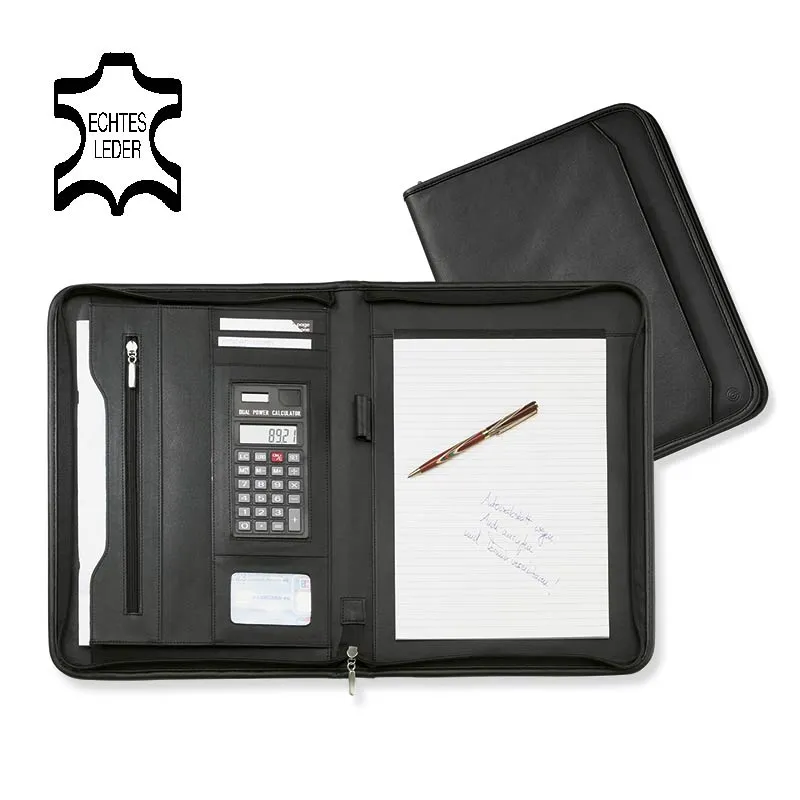 ecobra-konferenzmappe-din-a4-excellent-rinder-nappaleder-mit-solar-rechner image 1