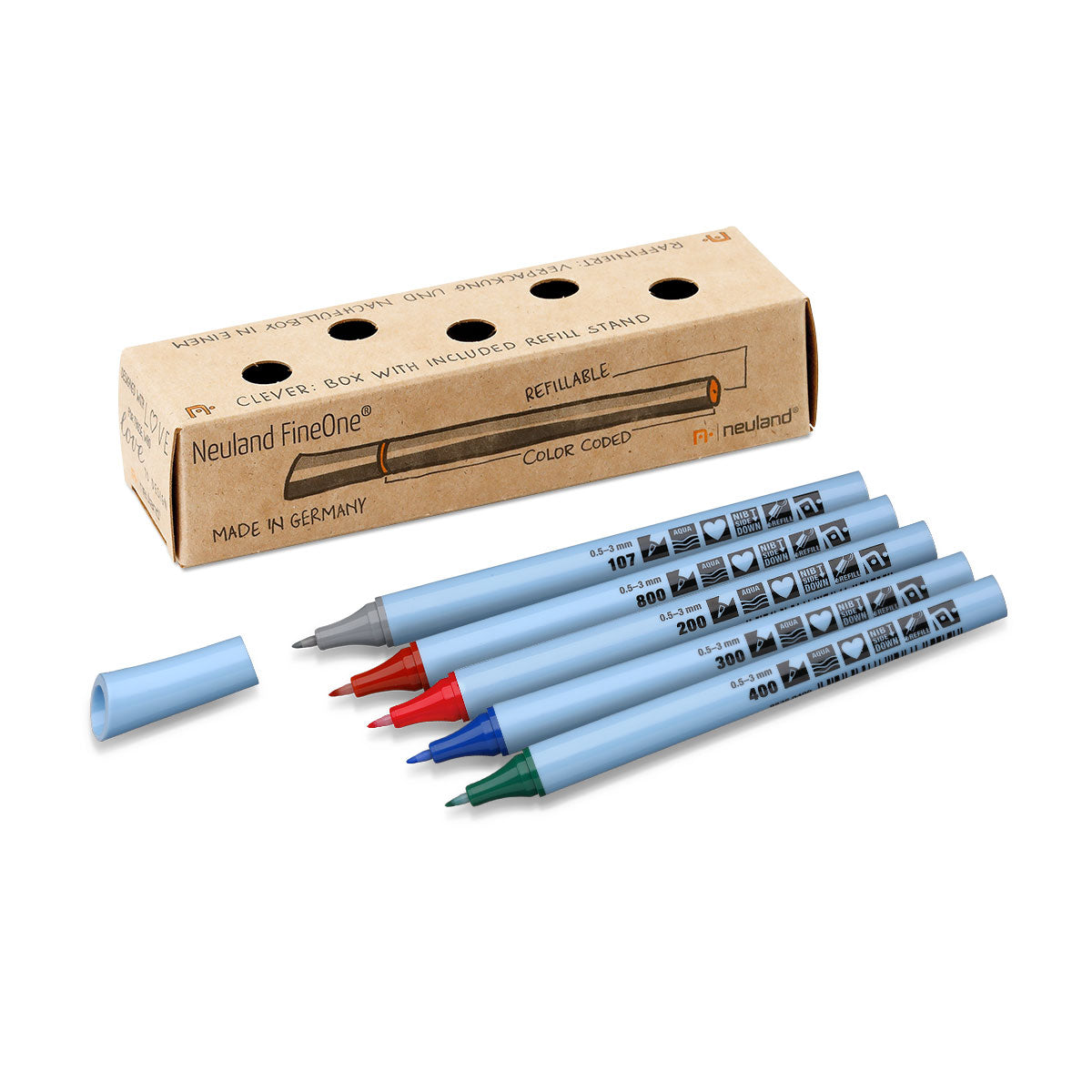 neuland-fineone-flex-marker-5er-farbset-mit-refillbox image 2