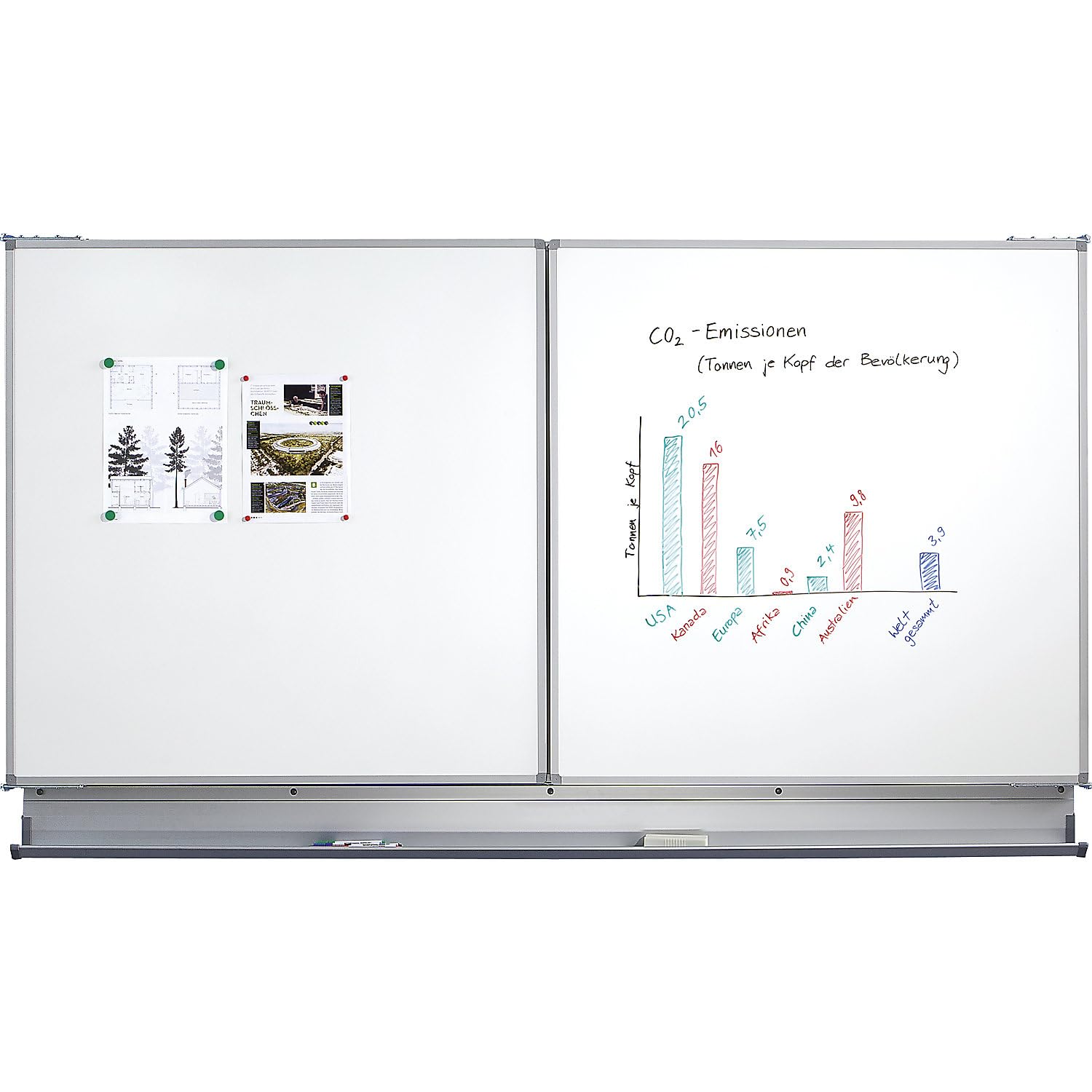 maul-whiteboard-klappbar-maulpro-wei-alurahmen-100x120-cm-wand image 3