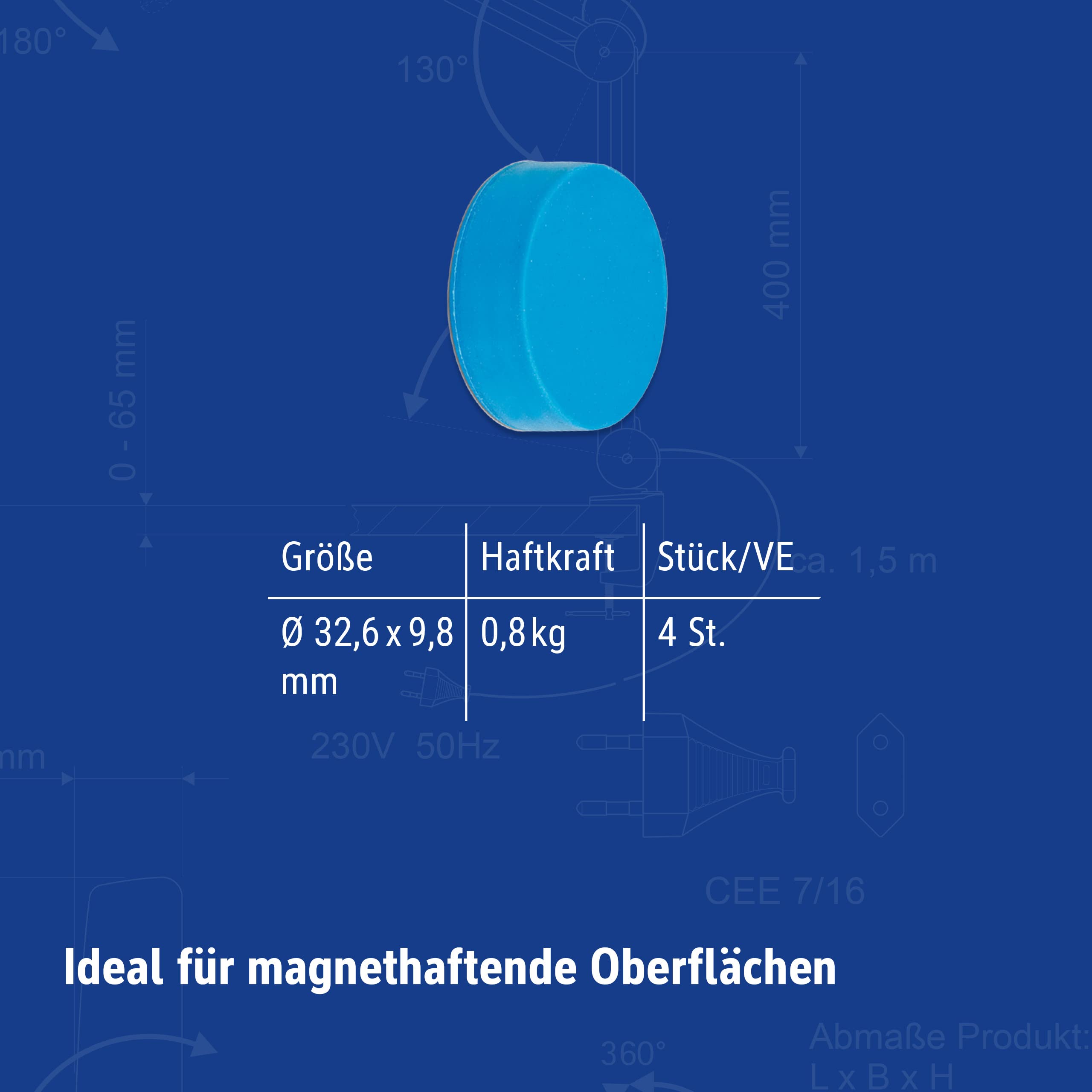 maul-silikonmagnete-rund-4er-set-grau-orange-hellgr-n-hellblau image 5