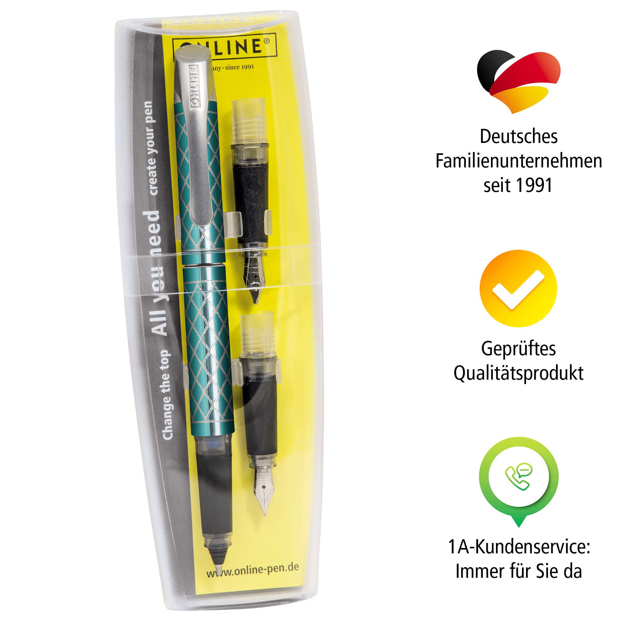 online-campus-schreibset-3-teilig-t-rkis-f-ller-rollerball-kalligraphie image 5