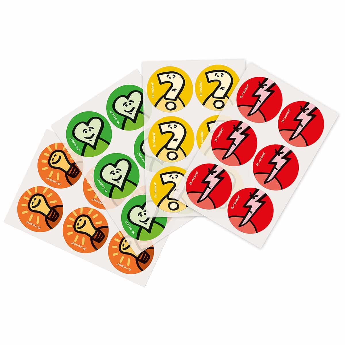 neuland-vizdots-bewertungspunkte-symbole-39-mm-herz-blitz-idee-frage image 2