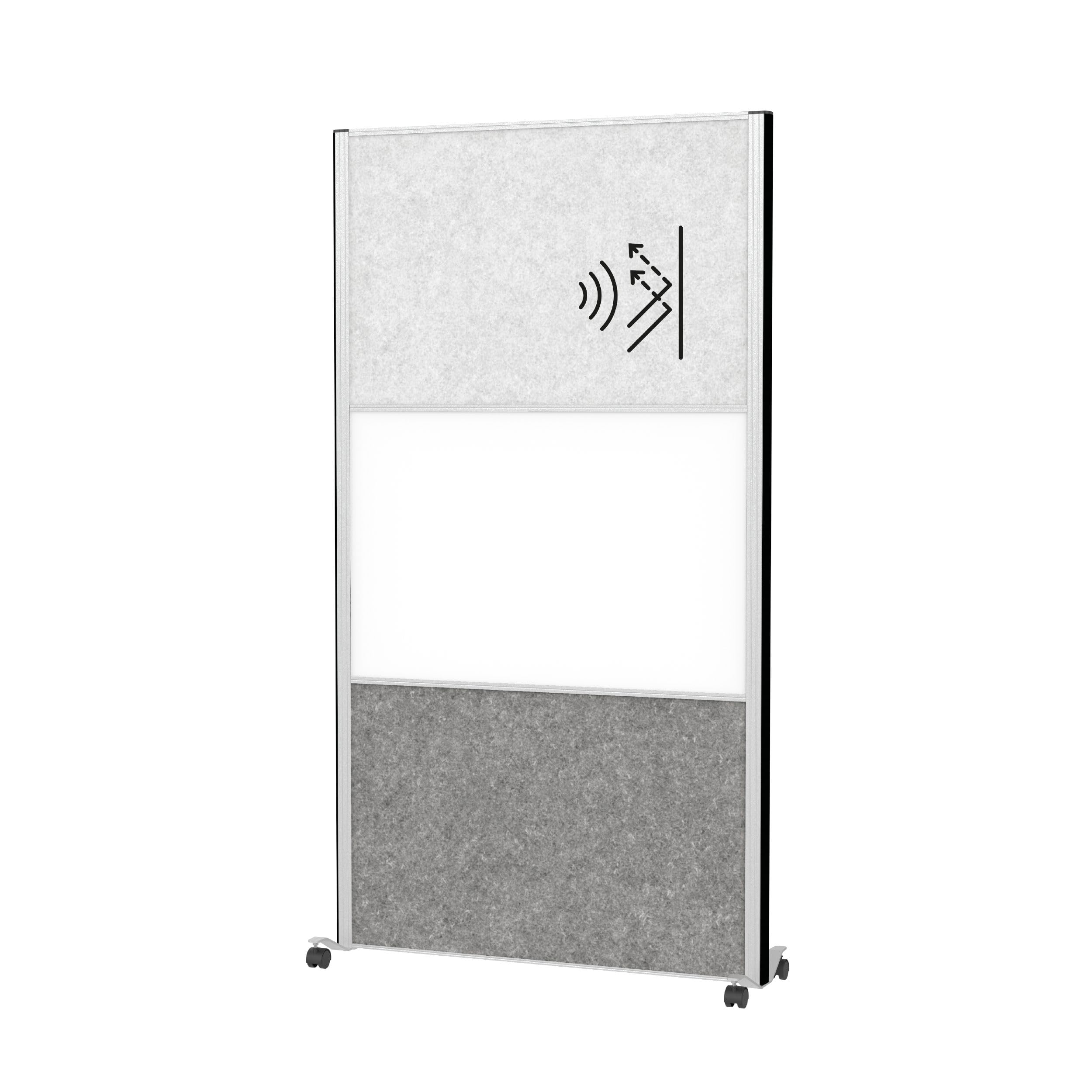 maul-maulconnecto-mobile-stellwand-silber-mit-whiteboard-kork-akustik image 3