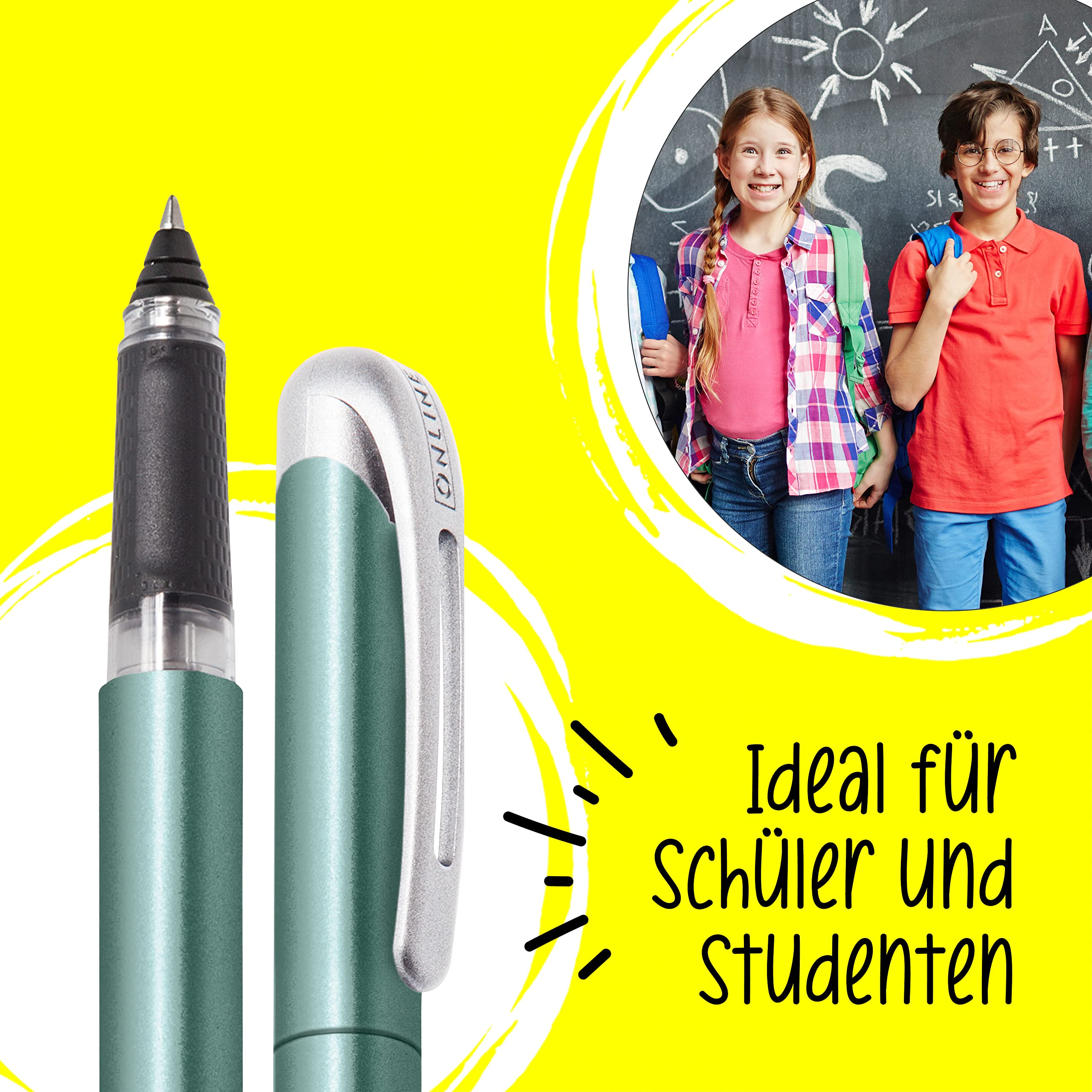 online-college-rollerball-metallic-t-rkis-f-r-rechts-und-linksh-nder image 4