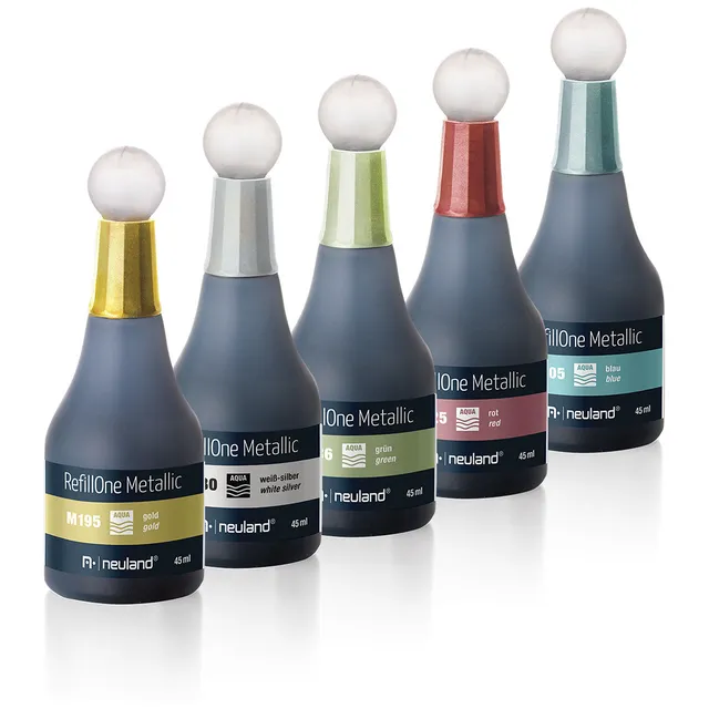 neuland-refillone-metallic-m70-mix-nachf-lltinte-5er-set-wasserbasiert image 1