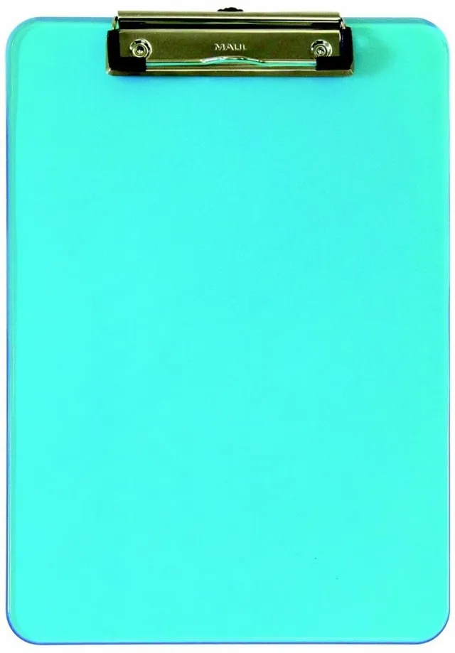 maul-schreibplatte-a4-kunststoff-mit-b-gelklemme-transparentblau image 1