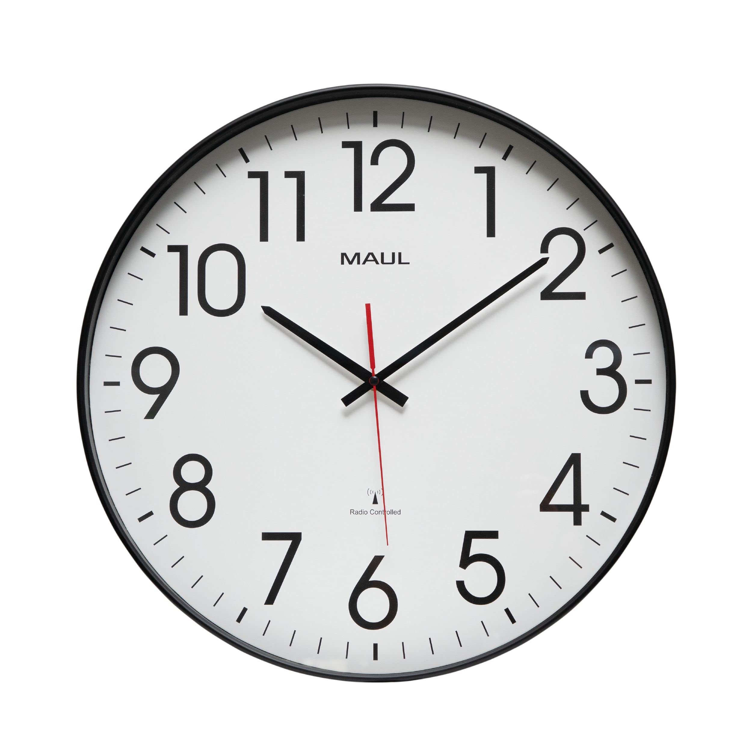 maulclimb-funk-wanduhr-analog-47-cm-schwarz-wei image 1